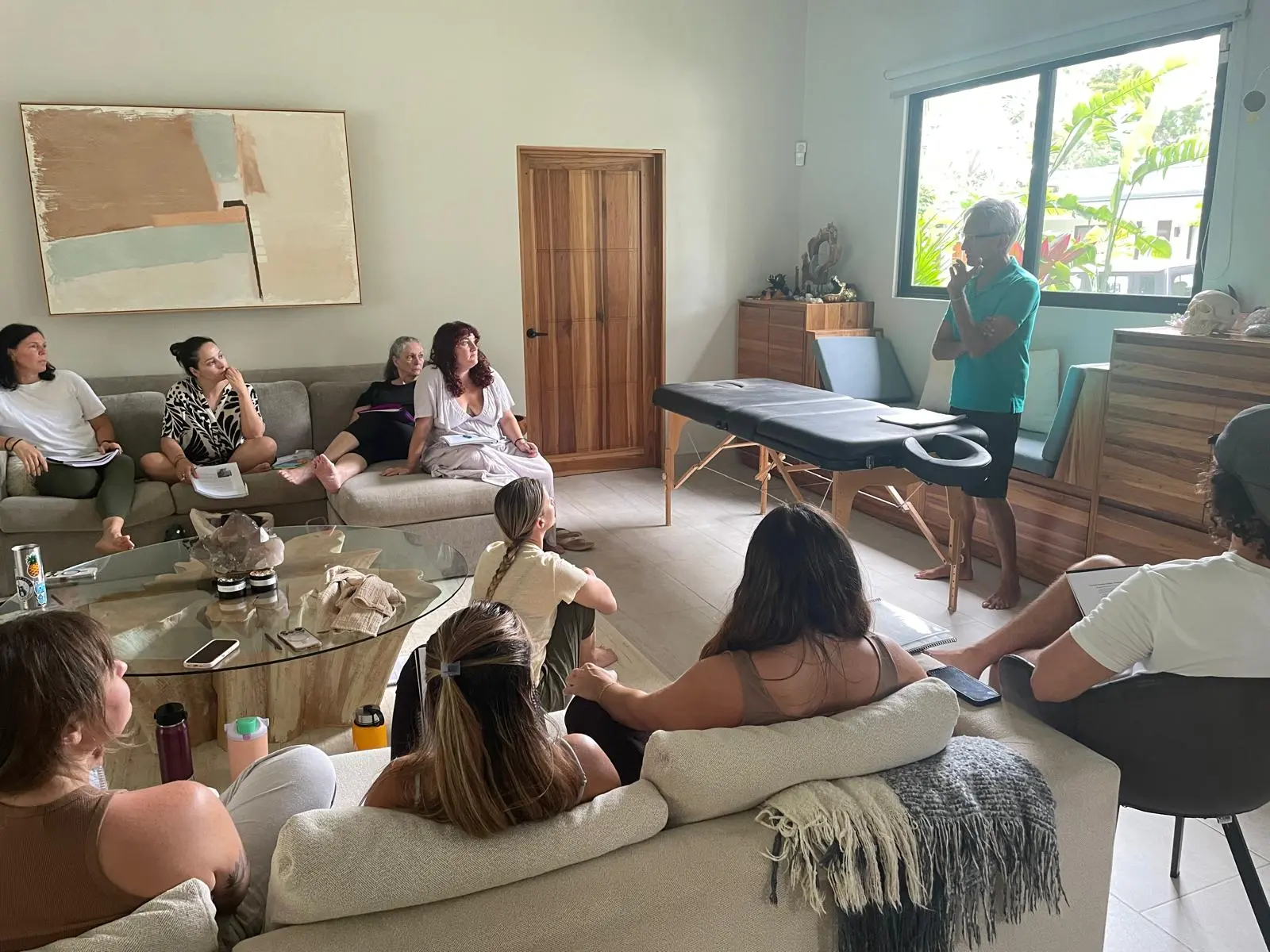 Dr. Sheel Tangri teaching a Neural Organization Technique seminar in Uvita, Costa Rica